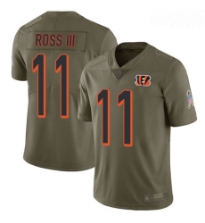 Bengals 11 John Ross III Olive Men Stitched Football Limited 2017 Salute To Service Jersey