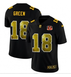 Cincinnati Bengals 18 A J  Green Men Black Nike Golden Sequin Vapor Limited NFL Jersey