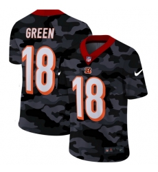 Cincinnati Bengals 18 A J  Green Men Nike 2020 Black CAMO Vapor Untouchable Limited Stitched NFL Jersey