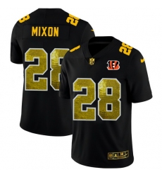 Cincinnati Bengals 28 Joe Mixon Men Black Nike Golden Sequin Vapor Limited NFL Jersey