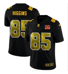 Cincinnati Bengals 85 Tee Higgins Men Black Nike Golden Sequin Vapor Limited NFL Jersey