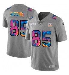 Cincinnati Bengals 85 Tee Higgins Men Nike Multi Color 2020 NFL Crucial Catch NFL Jersey Greyheather