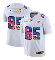 Cincinnati Bengals 85 Tee Higgins Men White Nike Multi Color 2020 NFL Crucial Catch Limited NFL Jersey