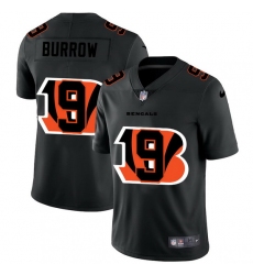 Cincinnati Bengals 9 Joe Burrow Men Nike Team Logo Dual Overlap Limited NFL Jersey Black