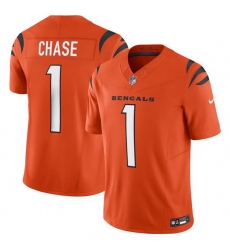 Men Cincinnati Bengals 1 Ja 27Marr Chase Orange 2023 F.U.S.E. Vapor Untouchable Limited Stitched Jersey