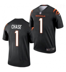 Men Cincinnati Bengals #1 Ja'Marr Chase Black 2021 Legend Football Jersey