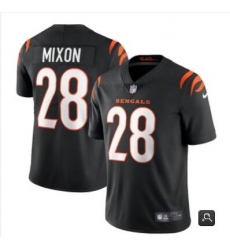 Men Cincinnati Bengals #28 Joe Mixon 2021 Black Vapor Limited Stitched NFL Jersey