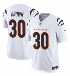 Men Cincinnati Bengals 30 Chase Brown White 2024 F U S E Vapor Untouchable Limited Stitched Jersey