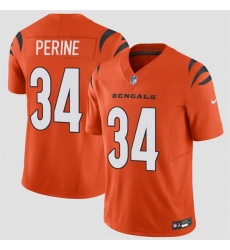 Men Cincinnati Bengals 34 Samaje Perine Orange 2025 F U S E  Vapor Untouchable Limited Stitched Football Jersey Men Cincinnati Bengals 34 Samaje Perine Orange 2025 F U S E  Vapor Untouchable Limited Stitched Football Jersey