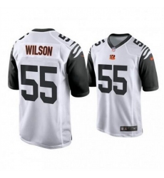 Men Cincinnati Bengals 55 Logan Wilson White Color Rush Stitched Game Jersey