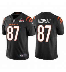Men Cincinnati Bengals 87 C J  Uzomah 2022 Black Super Bowl LVI Vapor Limited Stitched Jersey