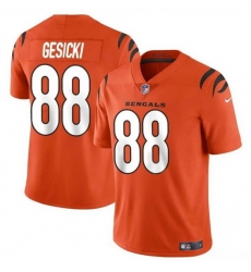 Men Cincinnati Bengals 88 Mike Gesicki Orange Vapor Untouchable Limited Stitched Jersey
