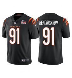 Men Cincinnati Bengals 91 Trey Hendrickson 2022 Black Super Bowl LVI Vapor Limited Stitched Jersey