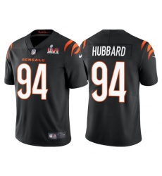 Men Cincinnati Bengals 94 Sam Hubbard 2022 Black Super Bowl LVI Vapor Limited Stitched Jersey