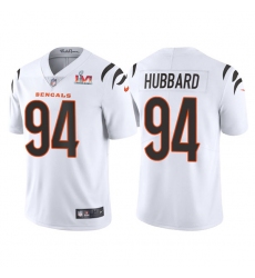 Men Cincinnati Bengals 94 Sam Hubbard 2022 White Super Bowl LVI Vapor Limited Stitched Jersey