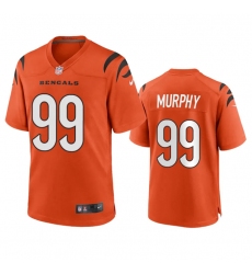 Men Cincinnati Bengals 99 Myles Murphy Orange Stitched Game Jersey
