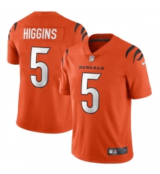Men's Cincinnati Bengals #5 Tee Higgins Orange Vapor Untouchable Limited Stitched Jersey