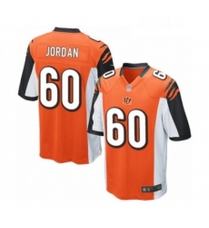 Mens Cincinnati Bengals 60 Michael Jordan Game Orange Alternate Football Jersey