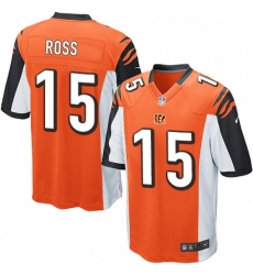 Mens Nike Cincinnati Bengals 15 John Ross Game Orange Alternate NFL Jersey