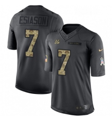 Mens Nike Cincinnati Bengals 7 Boomer Esiason Limited Black 2016 Salute to Service NFL Jersey