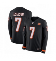 Mens Nike Cincinnati Bengals 7 Boomer Esiason Limited Black Therma Long Sleeve NFL Jersey