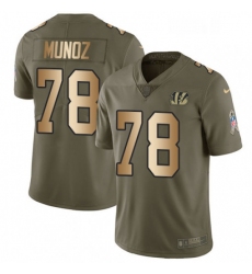 Mens Nike Cincinnati Bengals 78 Anthony Munoz Limited OliveGold 2017 Salute to Service NFL Jersey