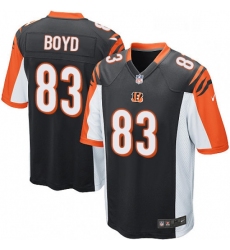 Mens Nike Cincinnati Bengals 83 Tyler Boyd Game Black Team Color NFL Jersey