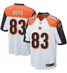 Mens Nike Cincinnati Bengals 83 Tyler Boyd Game White NFL Jersey