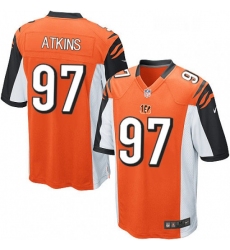 Mens Nike Cincinnati Bengals 97 Geno Atkins Game Orange Alternate NFL Jersey