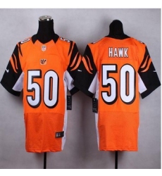 New Cincinnati Bengals #50 A.J. Hawk Orange Alternate Men Stitched NFL Elite Jersey