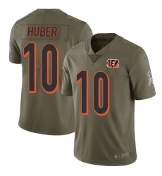 Nike Bengals #10 Kevin Huber Olive Mens Stitched NFL Limited 2017 Salute To Service Jersey
