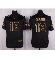 Nike Bengals #12 Mohamed Sanu Black Mens Stitched NFL Elite Pro Line Gold Collection Jersey