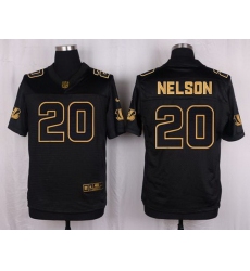 Nike Bengals #20 Reggie Nelson Black Mens Stitched NFL Elite Pro Line Gold Collection Jersey