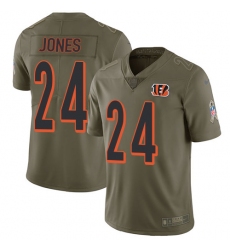 Nike Bengals #24 Adam Jones Olive Mens Stitched NFL Limited 2017 Salute To Service Jersey