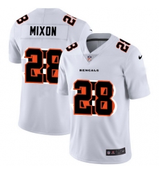 Nike Bengals 28 Joe Mixon White Shadow Logo Limited Jersey
