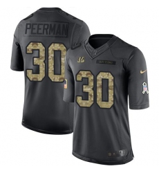 Nike Bengals #30 Cedric Peerman Black Mens Stitched NFL Limited 2016 Salute to Service Jersey