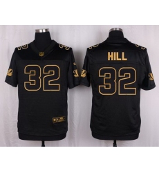 Nike Bengals #32 Jeremy Hill Black Mens Stitched NFL Elite Pro Line Gold Collection Jersey