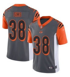 Nike Bengals 38 LeShaun Sims Silver Men Stitched NFL Limited Inverted Legend Jersey
