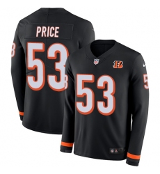 Nike Bengals #53 Billy Price Black Team Color Men Stitched NFL Limited Therma Long Sleeve Jersey