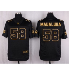Nike Bengals #58 Rey Maualuga Black Mens Stitched NFL Elite Pro Line Gold Collection Jersey