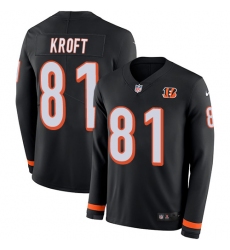 Nike Bengals #81 Tyler Kroft Black Team Color Men Stitched NFL Limited Therma Long Sleeve Jersey