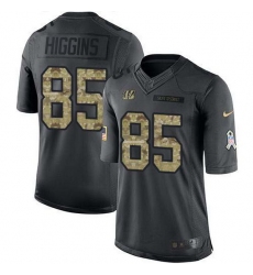 Nike Bengals 85 Tee Higgins Black Men Stitched NFL Limited 2016 Salute to Service Jersey