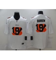Nike Bengals 9 Joe Burrow White Shadow Logo Limited Jersey