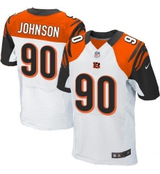Nike Bengals #90 Michael Johnson White Mens Stitched NFL Elite Jersey