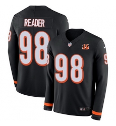 Nike Bengals 98 D J  Reader Black Team Color Men Stitched NFL Limited Therma Long Sleeve Jersey