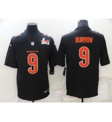 Nike Cincinati Bengals 9 Joe Burrow Black 2022 Super Bowl LVI Vapor Limited Jersey