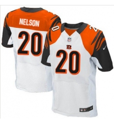 Nike Cincinnati Bengals #20 Reggie Nelson White Mens Stitched NFL Elite Jersey