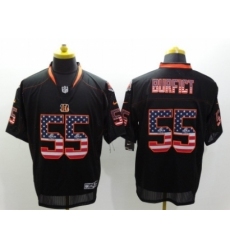 Nike Cincinnati Bengals 55 Vontaze Burfict Black Elite USA Flag Fashion NFL Jersey