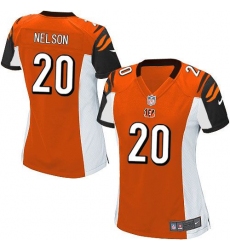 Nike Bengals #20 Reggie Nelson Orange Alternate Womens Stitched NFL Elite Jersey
