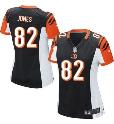 Nike Bengals #82 Marvin Jones Black Team Color Womens Stitched NFL Elite Jersey